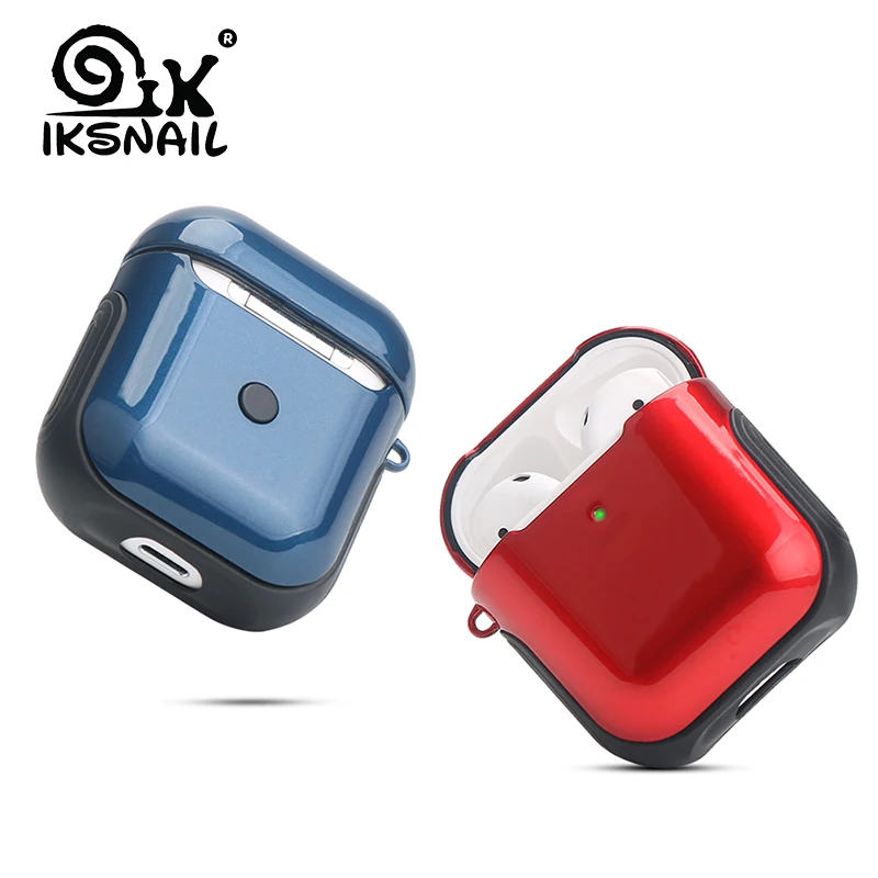 IKSNAIL для Airpods чехол с беспроводной Bluetooth чехол для наушников для Apple Air Pods чехол для наушников чехол для Airpods 2