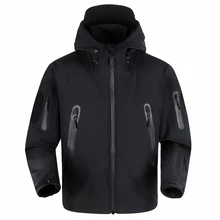 Кемпинг Камуфляж скрытень Акула кожа мягкая оболочка тактическая спортивная водонепроницаемая охотничья одежда мужская куртка флисовое пальто