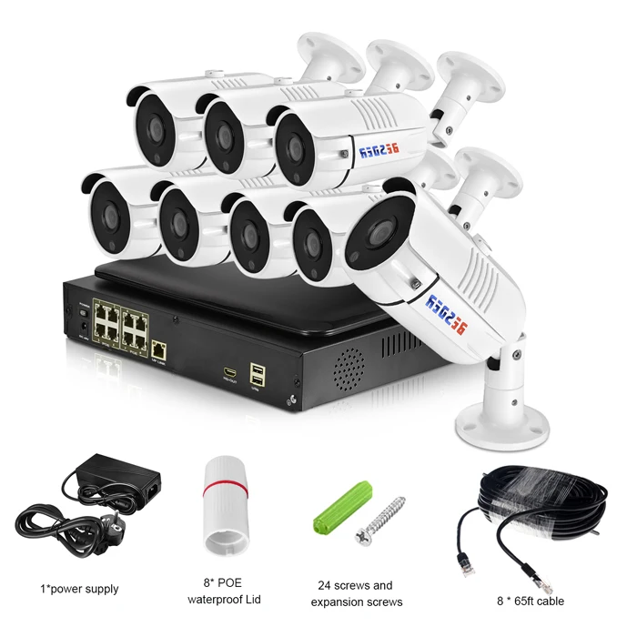 Besder все в одном 8CH PoE NVR Kit 1080P с 10,1 ''ЖК-дисплей монитор 48V PoE безопасности CCTV Системы 8CH PoE NVR& IP камеры на открытом воздухе - Цвет: Серый