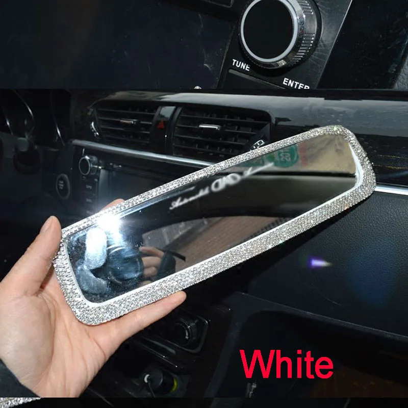 Beste Diamant Auto interieur Achteruitkijkspiegel Decoratie Strass Kristal Auto Achteruitkijkspiegel Cover Auto Accessoires Voor Meisjes Vrouwen
