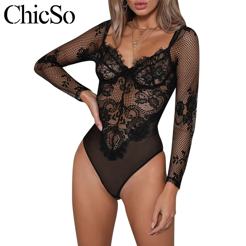 sexy long sleeve bodysuit