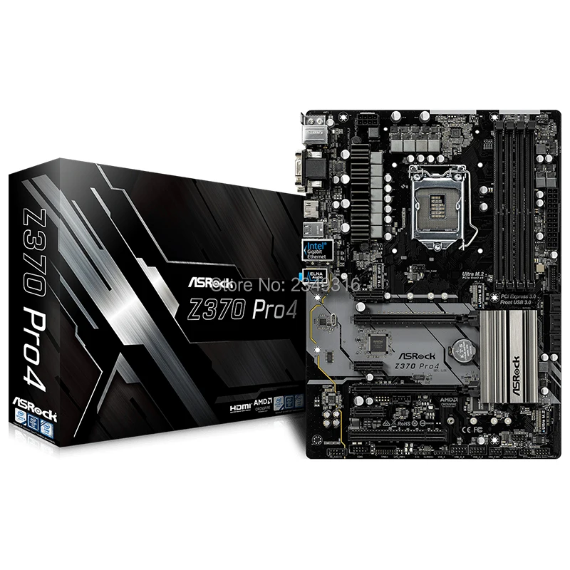 Новинка для ASRock Z370 Pro4 использоваться для настольных ПК 1151 материнская плата Z370 гнездо LGA1151 DDR4 SATA3 USB3.0 M.2