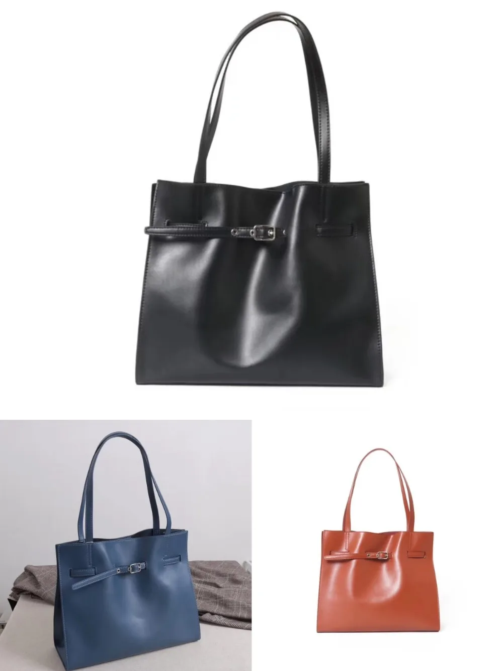 

free shipping leather handbag 2018 new atmosphere contracted one shoulder high-capacity soft head layer cowhide leather shopping