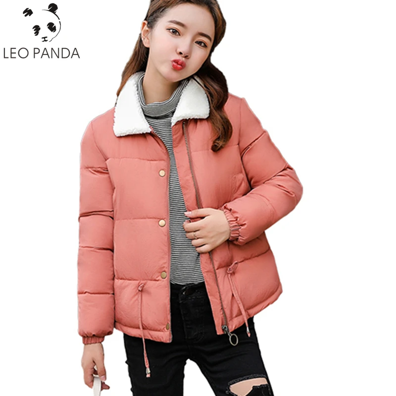 

New Fashion Spring Autumn Warm Single breasted Cotton-padded clothes Long sleeves Zipper Pockets Loose Coat Female Outwear C 542
