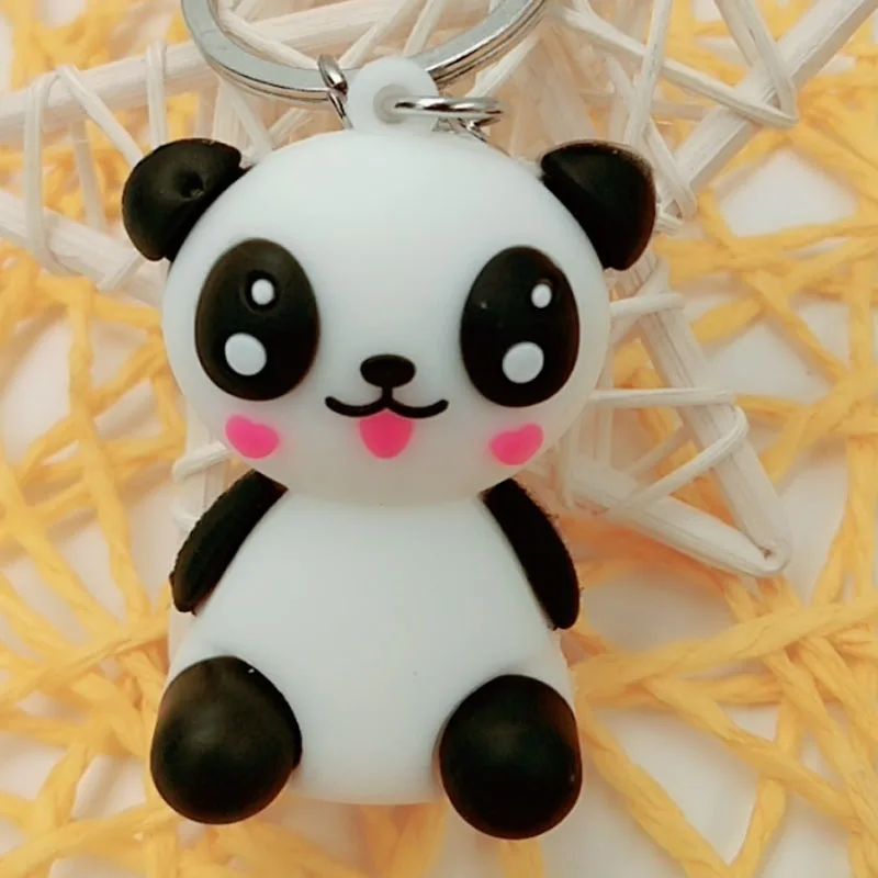 

PVC Soft Rubber Cartoon Key Link Giant Panda Creative Gift Link Key Accessories
