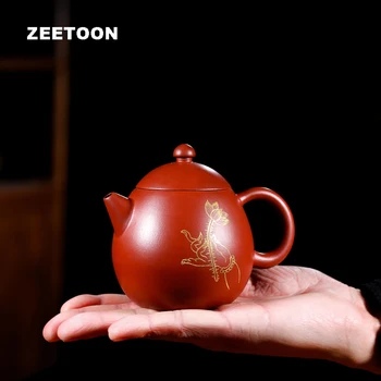 

220ml Authentic Yixing Teapot Master Handmade Lotus Dragon Egg Pot Purple Clay Kung Fu Tea Set Tea Maker Zisha Kettle Teaware