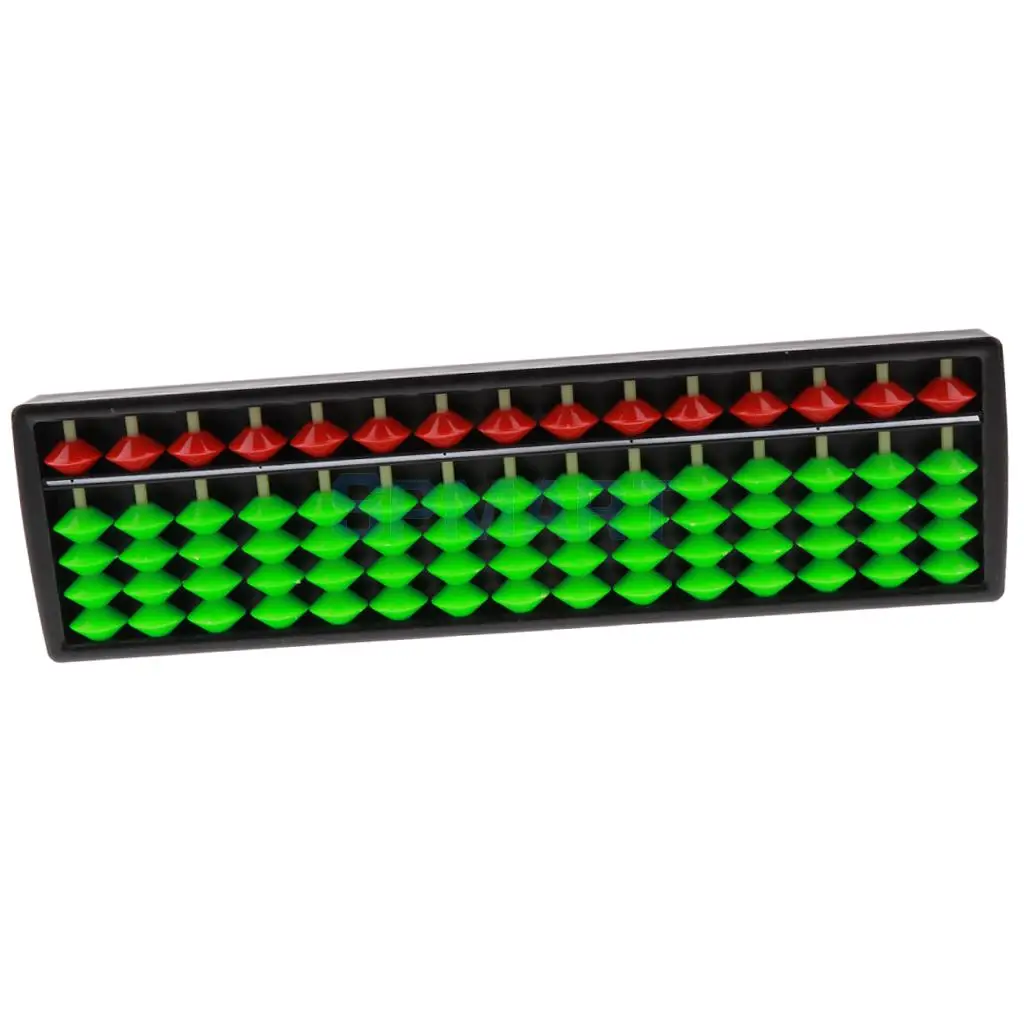 15 Rods Red & Green Beads Abacus Arithmetic Number Counting Tool Maths Learning Aid Toy
