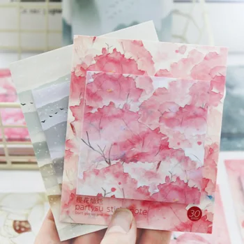 

Natural Flamingos Plants Landscape Memo Pad Creative Leaf Sakura Marble Color N Times Sticky Note Paper Office School Stationery
