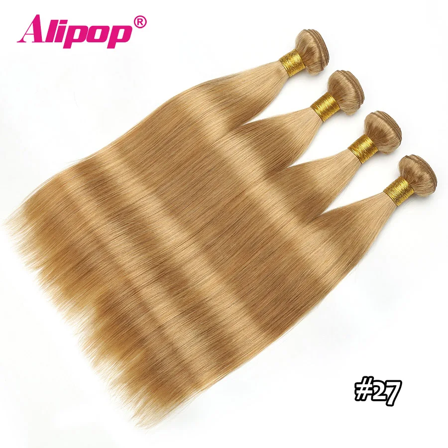 Alipop Straight Hair Brazilian Hair Weave Bundles Human Hair Bundles Colored Burgundy Honey Blonde 27 Ombre Hair Bundles NonRemy (46)