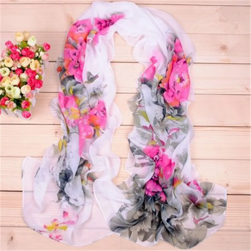 

Hot Newest Fashion Women Long Soft Silk Chiffon Scarf Wrap Ladies Shawl Sumptuous Chiffon colorful Scarf Tippet summer