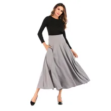 Женская плиссированная юбка с высокой талией, длинная юбка с разрезом спереди и поясом, макси юбка летняя мода Faldas Droship M#29