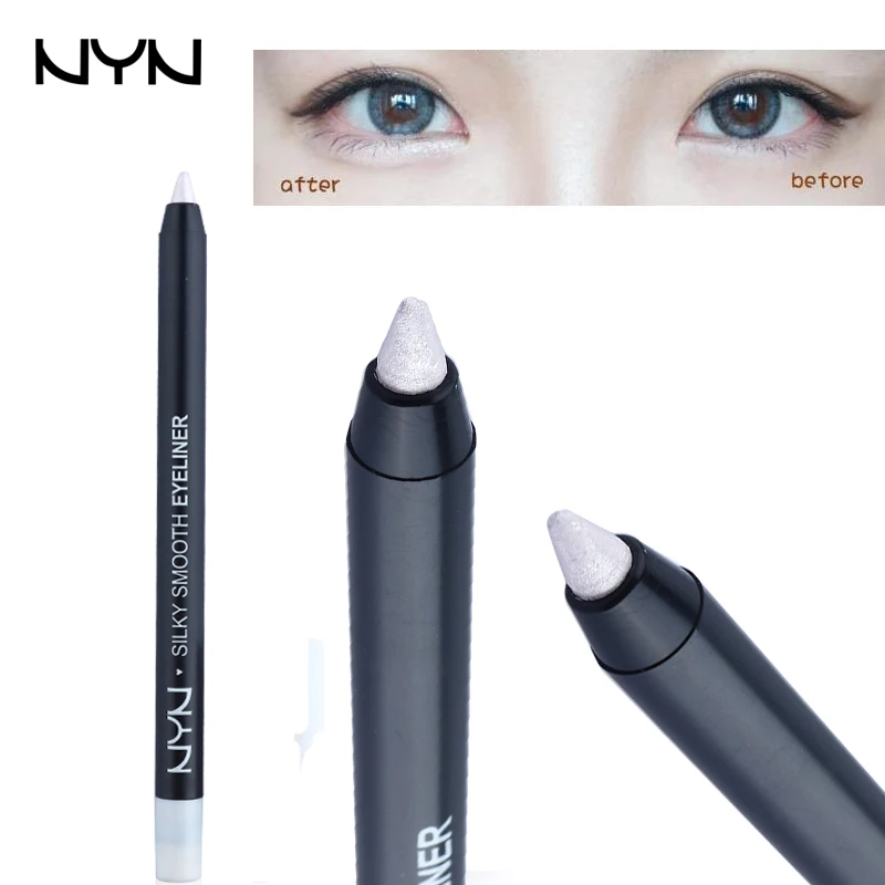 1pc NYN Gel Eyeliner Highlighter Silver Eyeliner Pencil Long Lasting Eye Pencil Waterproof