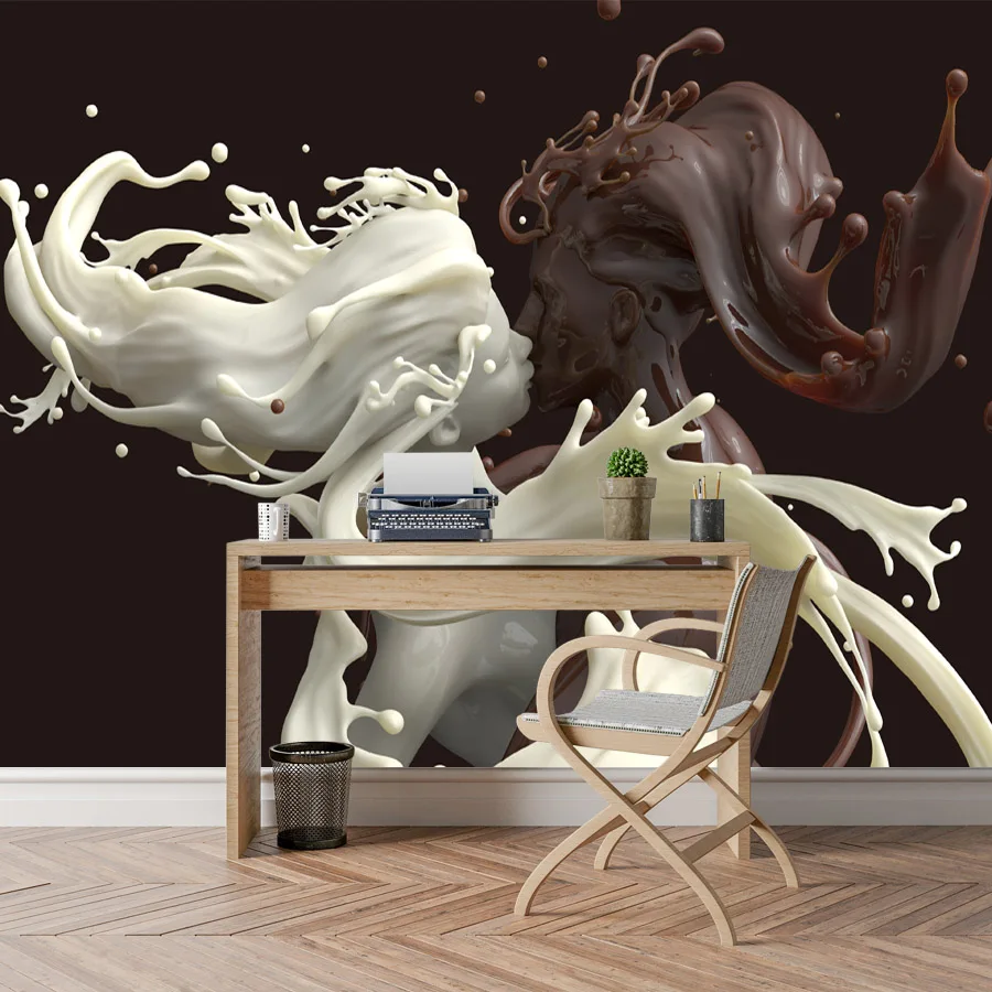 3d блестящие виниловые обои для гостиной с текстурой самоклеющиеся фрески Milk Lover