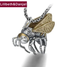2019 moda wisiorek 100% 925 prawdziwe Sterling Silver fine Jewelry mężczyźni kobiety kreatywne piękny Little bee naszyjnik wisiorek podejmowania P38(China)