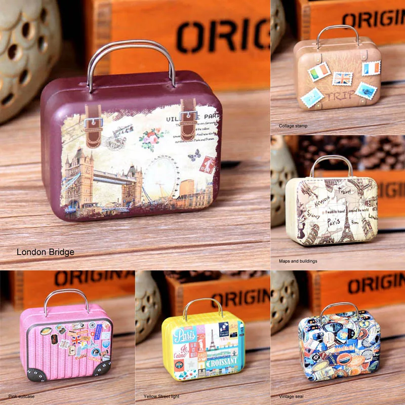 

Castle In The Sky Mini Music Boxes Hand Cranked Movement Suitcase Metal Music Box Super Cute Girl Creative Gift 18 Notes