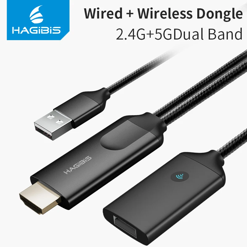 Hagios HDMI ключ ТВ-палка 1080P HD экран зеркальное отображение для iPhone 6 7 8 X iPad MacBook 2,4G+ 5G Wifi 4K дисплей DLNA для Android