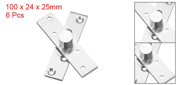 100 x 24mm Uxcell Высокое качество 6 шт. Нержавеющая сталь дверная петля оборудование 75x17 мм 100x24 мм 360 градусов вверх вниз установки Серебряный тон - Цвет: 100 x 24mm