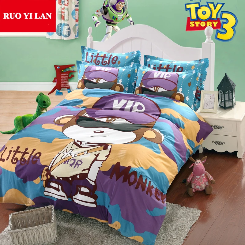 

Little Money 100% Cotton Twill Duvet Cover Set Bed Sheet Queen for 1.5m/1.8m Bed 3D Large Printing Quilt Cover 2*2.3m Cartoon