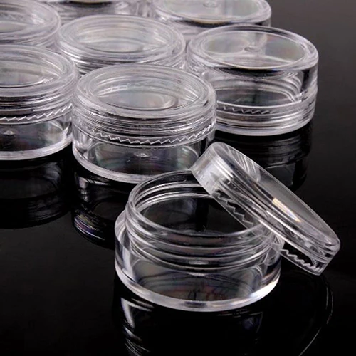 

50pcs 5g Portable Transparent Small Bottle Cosmetic Sample Containers Plastic Empty Jar Pot Eyeshadow Lip Balm Face Cream Sample