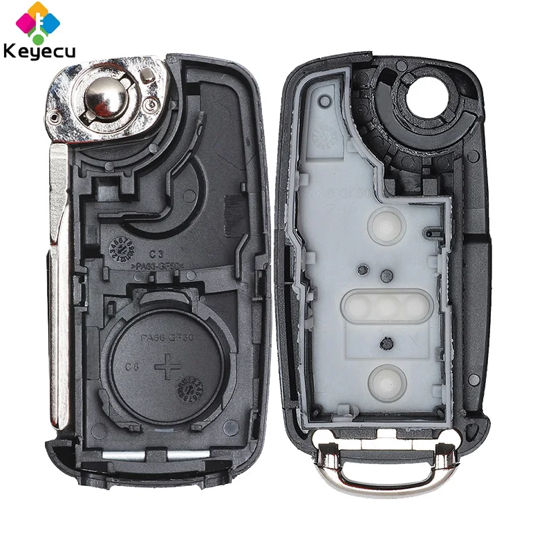 KEYECU Flip Remote Car Key Shell Case 2 3 Buttons Fob for Volkswagen Seat Skoda Citigo Octavia Rabid Roomster Yeti key case car key shell key shell