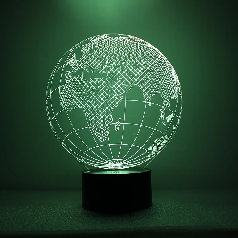 Earth Shape Lamp 3D LED World Map Night Light USB Visual Creative Night