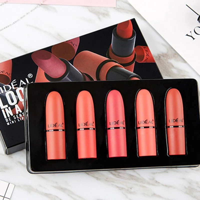 

5pcs Mini Lip Gloss Set Waterproof Long Lasting Moisturizer Makeup Matte Portable well SK88