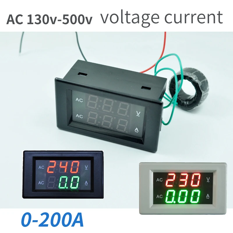 AC 500V 200A 220V 380V 0 Led вольтметр измеритель напряжения тока Амперметр Панель цифровой