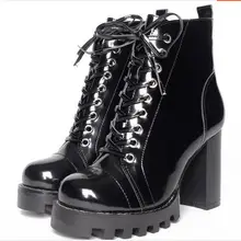 Пикантные женские ботильоны Красивая повседневная женская обувь на платформе пикантные Высокие каблуки Кружево до лианы Модные женские туфли 1# D21