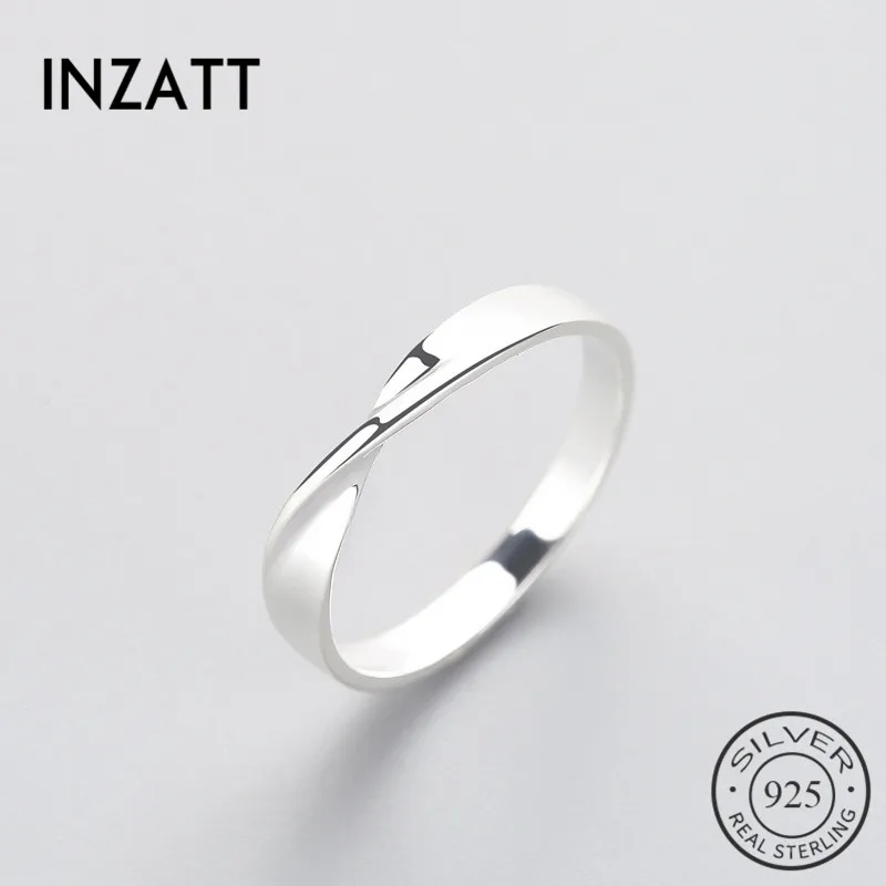 INZATT минималистичное волнистое элегантное кольцо из настоящего серебра 925 пробы для женщин, свадебные модные ювелирные аксессуары, подарок