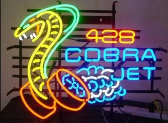 Custom Made Cobra Jet 428 Glass Neon Light Sign Beer Bar