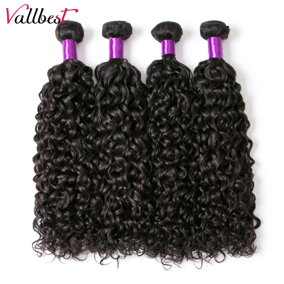 Vallbest пучок человеческих волос большие плетение волос для наращивания 100 г/Комплект вьющиеся волосы 10-28 дюймов Волосы remy водная волна 1/3/4 Комплект s