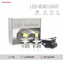 2x12V H4 Hi/Lo светодиодный фару Bombillas Alquiler 120W 12000Lm lampara con la viruta del COB para el