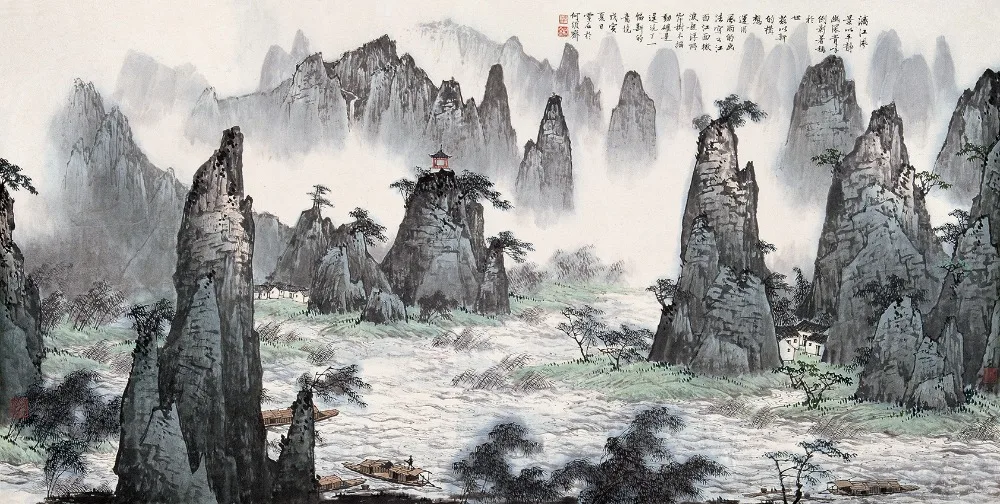

Canvas Art Picture Print Painting Chinese Landscape Oil Painting on Canvas Canvas Print Wall Art Picture Painting for Home Decor