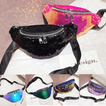 

Reversible Glitter Mermaid Sequins Waist Bag Fanny Pack Pouch Hip Purse Satchel