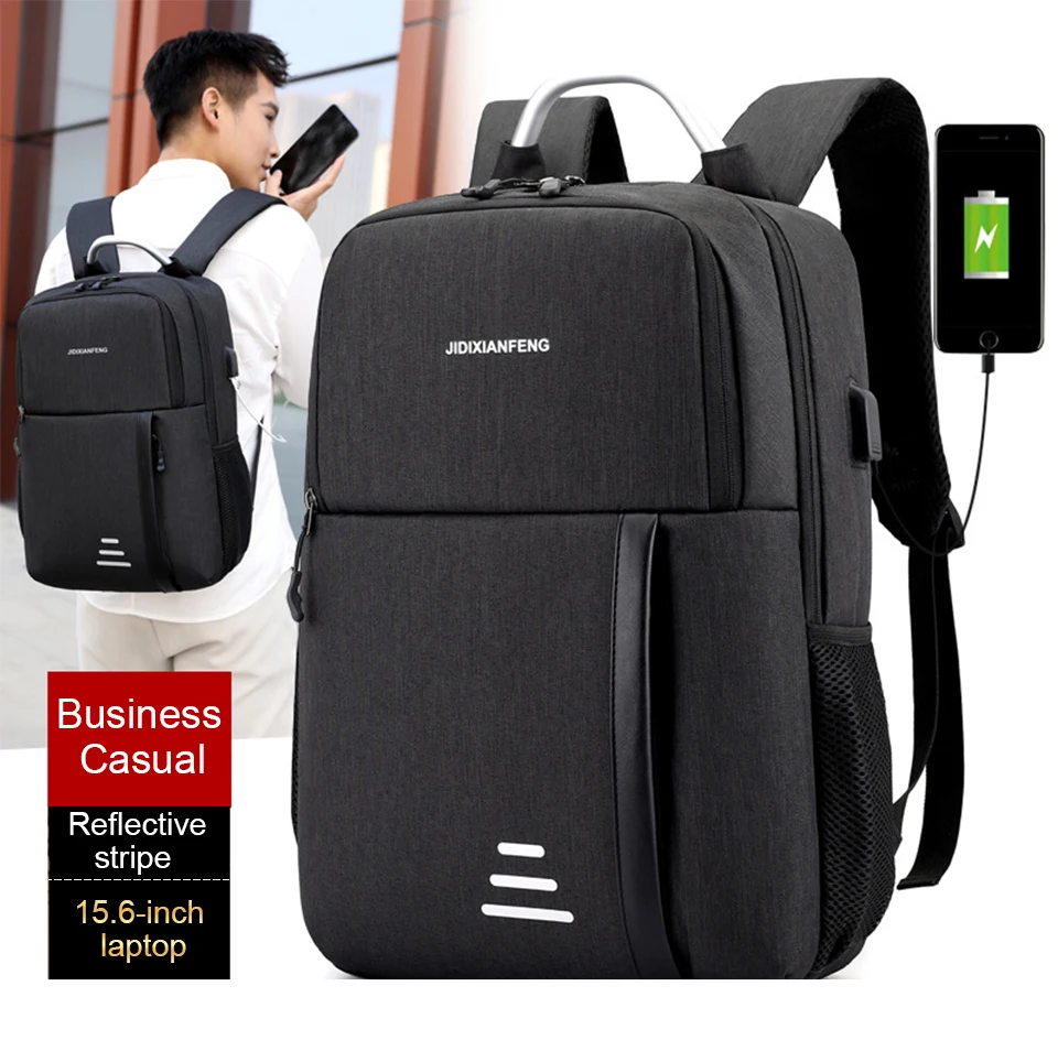 Laptop Backpack 15.6 Men Women Backpacks Male Female Student Notebook Back Pack Mochila USB Charging Bagpack Business Travel Bag (1)
