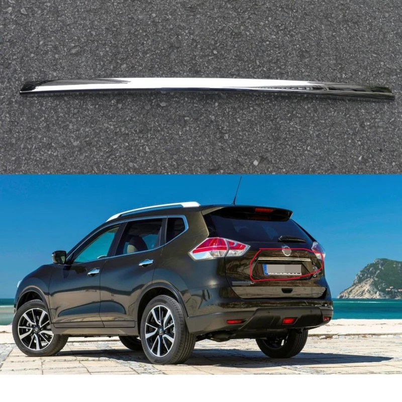 

1Pcs Chrome Rear Trunk Lid Cover Tailgate Boot Back Door Trim Hatch Molding Garnish for Nissan X-Trail 2014-2016