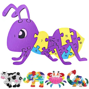 

Kids Wooden Puzzle Toy Snail Elephant Cow Dinosaur Puzzles Toy Winding Animal Jigsaw Puzzle Toy Children Early Educational Toy