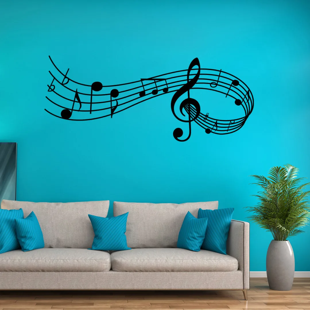 1pcs 58*24CM Music Sticker Music Songs Sound Notes Melody Wall Decal Living Room Bedroom Office Background Decor
