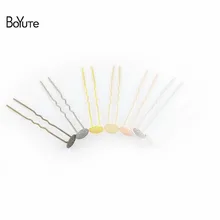 BoYuTe 20 штук 12 мм кабошон основа металлическая палочка для волос оптом Diy украшения для волос для женщин