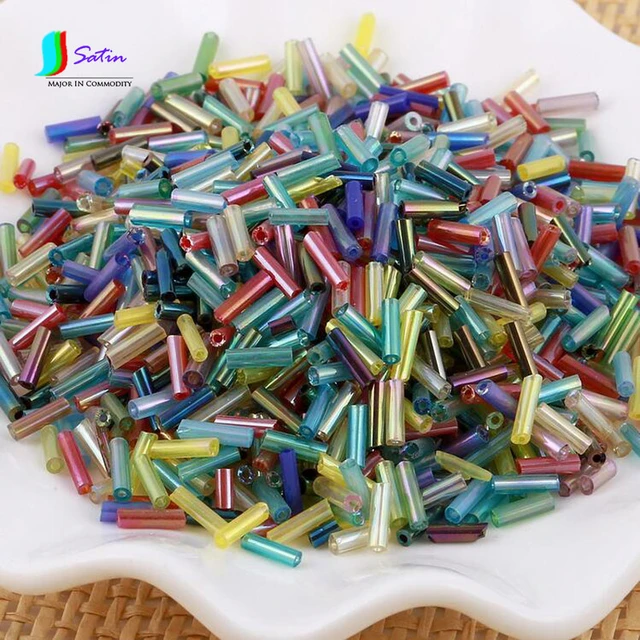 Multi Color Silver Lined Crystal Long Tube Beads For DIY Jewelry  Making,Clothing Sewing DIY Decoration Bead Tube S0513H 2x6mm - AliExpress