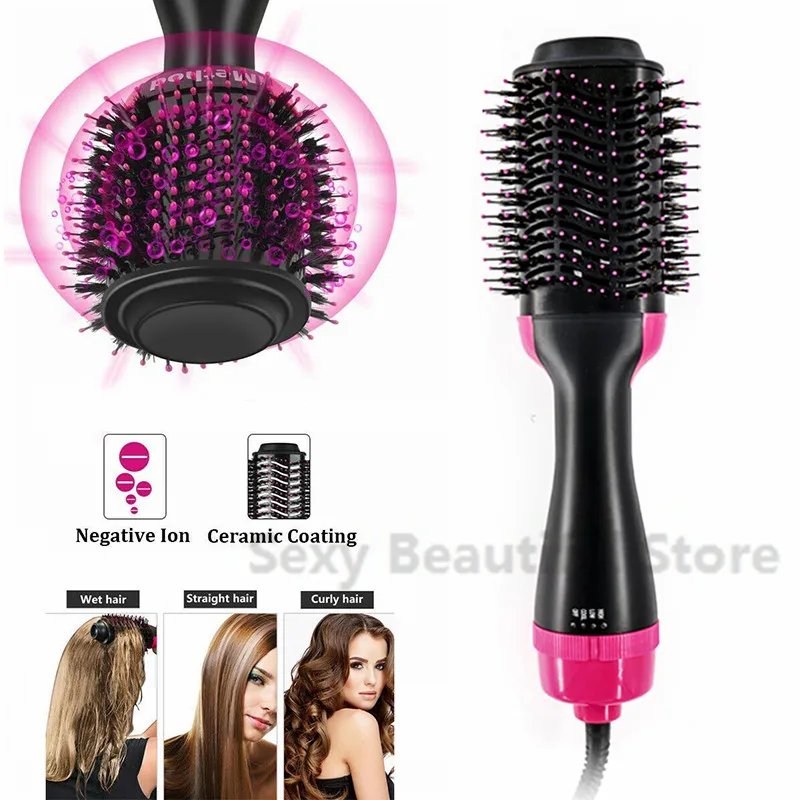 

Multifunctional 2 in 1 Hair Dryer&Volumizer Rotating Hair Brush Roller Rotate Styler Comb Straightening Curling Hot Air Comb