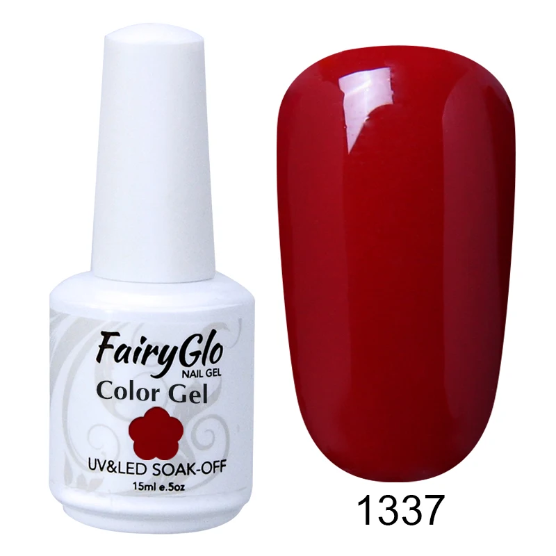 FairyGlo 15 мл винно-красный Гель-лак для ногтей замачиваемый УФ-гель для ногтей Гель-лак для нейл-арта лак Vernis полуперманентный - Цвет: 1337
