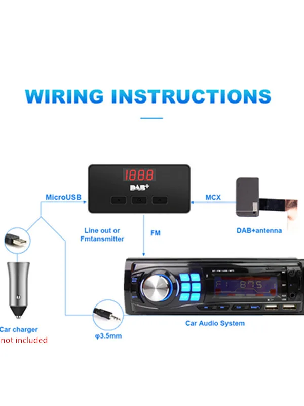 1 DIN автомагнитола Авто mp3-плеер+ DAB радио приемник сигнала антенна