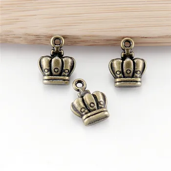 

Wholessale 48pcs/lot antique bronze Imperial crown charms metal pendants for DIY jewelry making