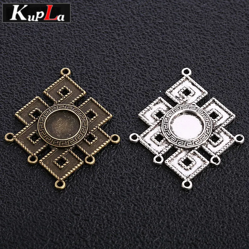 

Vintage Metal Earring Component Connectors for Jewelry 10mm Round Cabochon Pendant DIY Handmade Jewelry Findings & Components