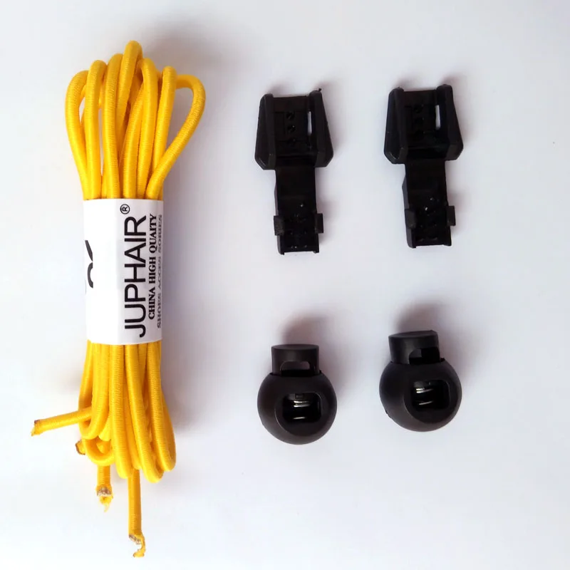 JUP 1-50 Pairs Yellow Colored Shoe Laces for Children Fashion Elastic Rubber Adjustable Shoelaces Fashion Lazy Shoelace Strings