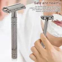 Безопасная бритва Для мужчин s бритья двойной край классический безопасности руководство бритвы Для мужчин борода Нержавеющая сталь бритвы классический бритвы