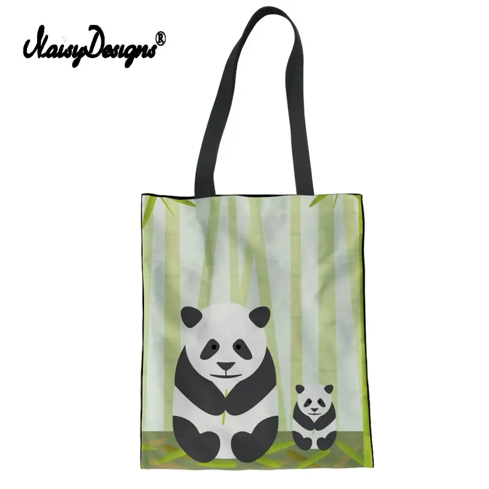 Бесшумные дизайнерские сумки-шопперы для женщин, холщовые милые принт панды роскошная сумка для шоппинга, Sac Master Femme, студенческие сумки для отдыха