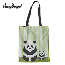 Бесшумные дизайнерские сумки-шопперы для женщин, холщовые милые принт панды роскошная сумка для шоппинга, Sac Master Femme, студенческие сумки для отдыха