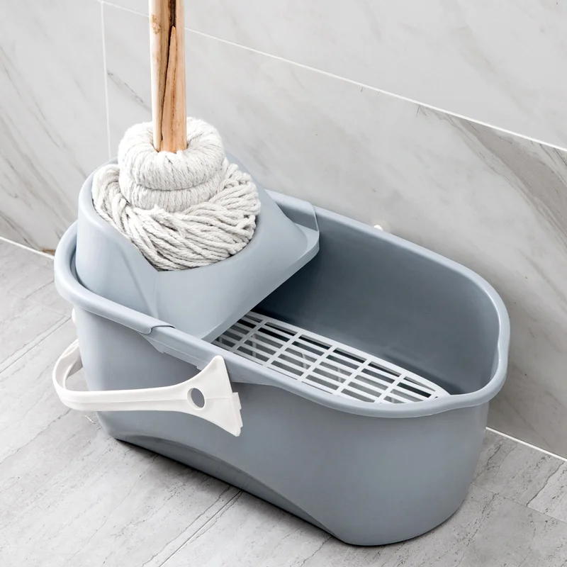 

Plastic rectangular mop bucket Large water Household plastic Hand-held flat mop floor bucket